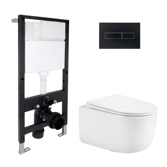 Готовое решение Qtap для ванной комнаты: подвесной унитаз Taurus Ultra Quiet 515x360x350 + комплект инсталляции Standard (линейная