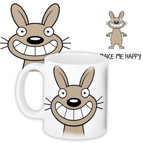 Чашка з принтом I make me happy 330 мл (KR_L039)