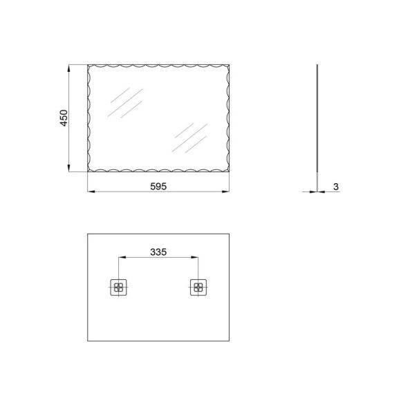 Дзеркало Lidz Wawel 140.07.12 450х600 настінне прямокутне LD78WA4560 | Зображення 1