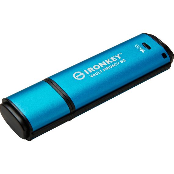 USB флеш накопичувач Kingston 16GB IronKey Vault Privacy 50 Blue USB 3.2 (IKVP50/16GB) | Зображення 1