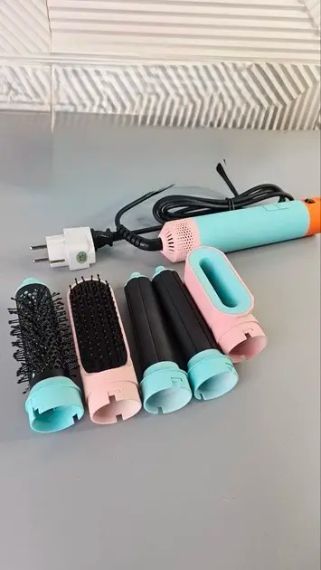 Професійний стайлер для волосся 5 в 1, керамічне покриття, іонізація повітря, багатофункціональний фен, випрямляч, об'ємний стайлер, якісний кейс | Зображення 1