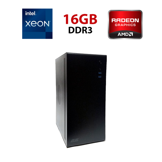 Робоча станція 2E Credo V200B-400 (2E-V200B-400) Башта / Intel Xeon E5-2670 v1 (8 (16) ядер по 2,6 - 3,3 ГГц) / 16 ГБ DDR3 / 240 ГБ SSD / AMD FirePro W7100, 8 ГБ GDDR5, 256-біт / Win 10 Pro б/в