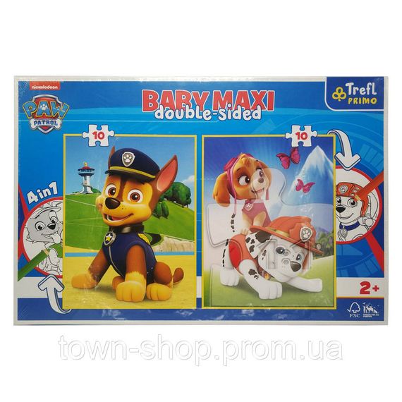 Пазлы + раскраска Trefl 43003 (BABY MAXI) - "Команда щенячьего патруля" / 10 + 10 элм