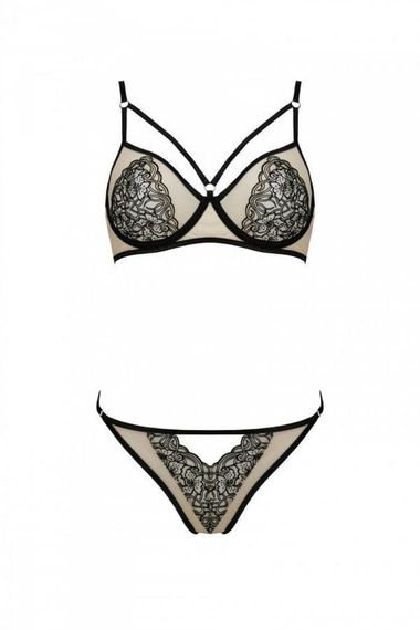 Комплект білизни Passion LORINA SET Бежевий L/XL | Зображення 3