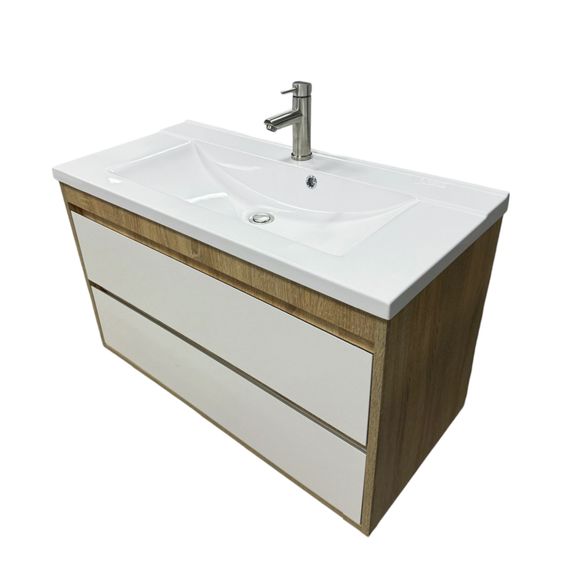 Раковина накладна Adamant QUANTO 100, прямокутна, з сифоном Click-Clack + змішувач (4824296207901) | Зображення 2