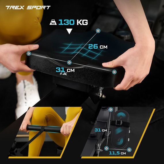Гребний тренажер Trex Sport TX-580RM Rein чорний | Зображення 5