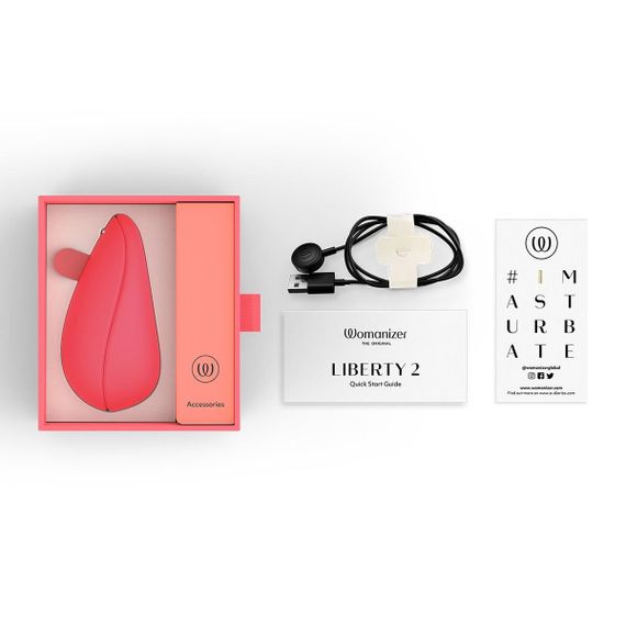 Вакуумний кліторальний стимулятор Womanizer Liberty 2 Vibrant Rose, 8 режимів, магнітна кришечка | Зображення 6