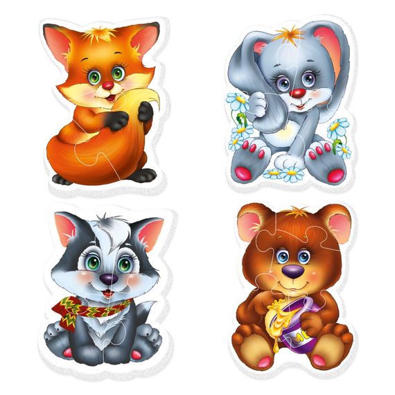 Детские беби пазлы "Лесные жители" VT1106-79 на укр. языке | Зображення 1