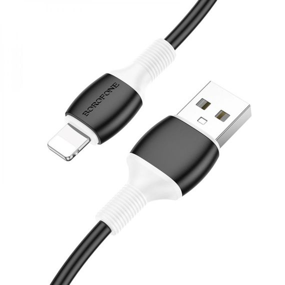 Кабель Borofone BX84, USB-Lighting, 2.4A, довжина 1м, Black, BOX | Зображення 1