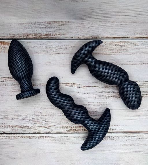 Анальна пробка з вібрацією 3-в-1 SPARK IGNITION PRV-02 CARBON FIBER | Зображення 1