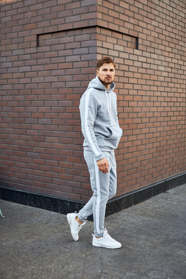 Костюм Лампас Зима сіро-білий S M, сіро-білий | Зображення 3