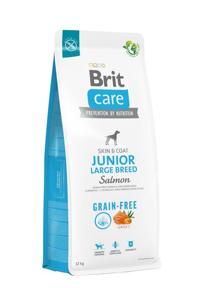 Корм Brit Care Grain Free Junior Large Breed Salmon беззерновой с лососем для молодых собак крупных пород 12 кг