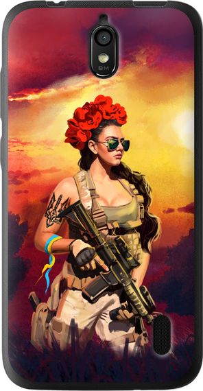 Чехол на Huawei Ascend Y625 Украинка с оружием "5316u-161-17620"