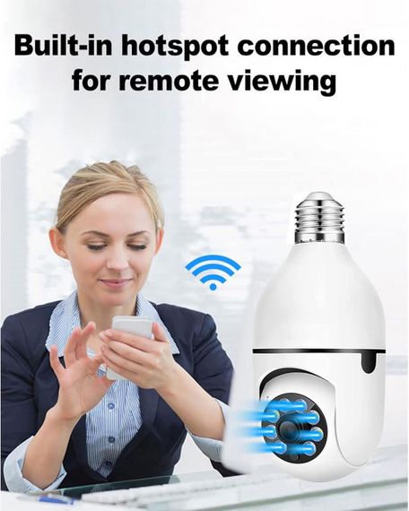 Безпровідна WiFi камера SH-RuiDu, панорамна камера безпеки у формі лампочки з двостороннім зв'язком для дому | Зображення 3