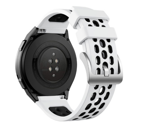 Силіконовий ремінець Primo Perfor Classiс для смарт годинника Huawei Watch GT 2e - White/Black | Зображення 3