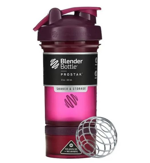 Шейкер спортивний BlenderBottle ProStak 22oz/650 мл з 2-ма контейнерами Plum (PS 22oz Plum)