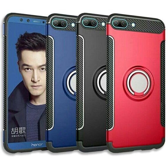Протиударний чохол з кільцем для Huawei Honor 9 lite колір Синій | Зображення 3