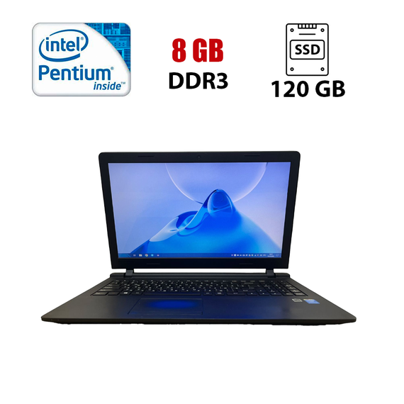 Ноутбук Lenovo 100-15IBY / 15.6" (1366x768) TN / Intel Pentium N3540 (4 ядра по 2.16 - 2.66 GHz) / 8 GB DDR3 / 120 GB SSD / Intel HD Graphics / WebCam б/в