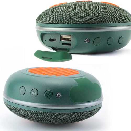 Портативная Bluetooth колонка TG648 с функцией громкой связи, радио, карабин, зеленая | Зображення 3