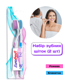 Набор зубных щёток Eurofresh розовая и голубая Farmasi