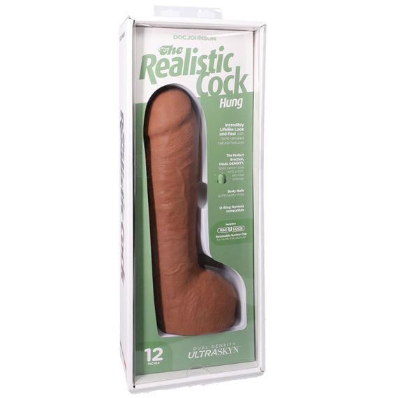 Фалоімітатор Doc Johnson The Realistic Cock ULTRASKYN - 12 Inch Hung with Balls Caramel Sex Aura | Зображення 7
