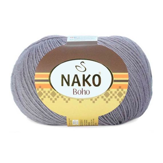 Шкарпеткова пряжа Nako Boho, сірий 12535