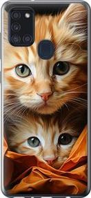 Чехол на Samsung Galaxy A21s A217F Котики 2 из силикона FCh_008259