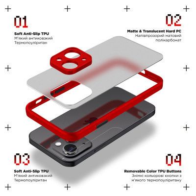 Чехол для мобильного телефона Armorstandart Frosted Matte Tecno Spark 20C (BG7n) Red (ARM73585) | Зображення 1