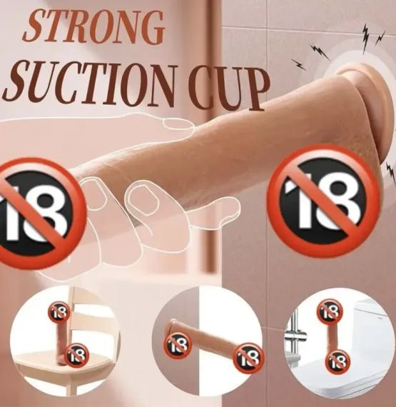 22 см вібратор дилдо, metoy, реалістичний фалоїмітатор | Зображення 3