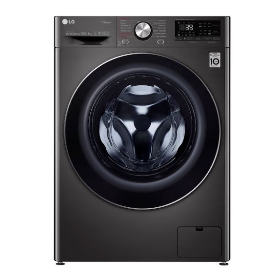 Стир.-сушильная машина LG F4V9RC9P, 10,5кг (7кг), 1400, A, Пар, глубина 56см, Дисплей, Инвертор, Черный (F4V9RC9P) | Зображення 3