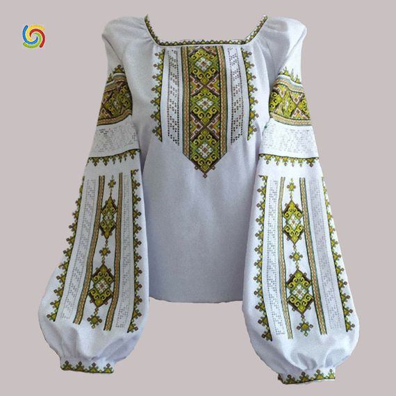 Рубашка Украинская вышиванка  444286212 цвет белый размер XS/S