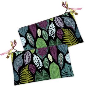 Косметичка жіноча Тропические листья на черном фоне 20х12 см (K_TRO001)