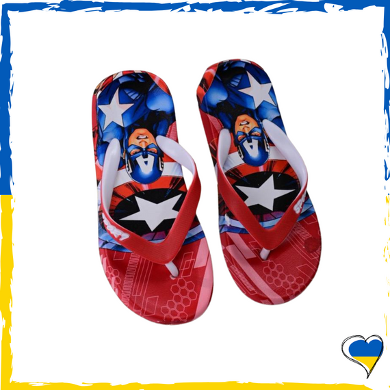 Шлепанцы для мальчиков Marvel Капитан Америка резиновые красные 30