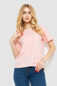 Футболка женская однотонная  цвет розовый 221R006