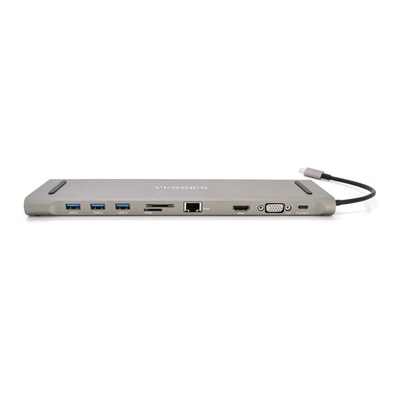 Хаб-конвертор VEGGIEG TC10 Type-C Type-C + USB3.0x3 + HDMI + VGA + jack3.5 + SD/ | Зображення 1