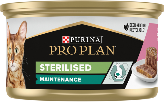Вологий корм Purina PRO PLAN Sterilised Maintanance для дорослих стерилізованих котів, з тунцем і лососем 86г | Зображення 1