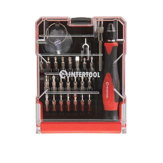 Викрутка прецизійна з комплектом насадок 29 од., Cr-V INTERTOOL VT-3336 | Зображення 1