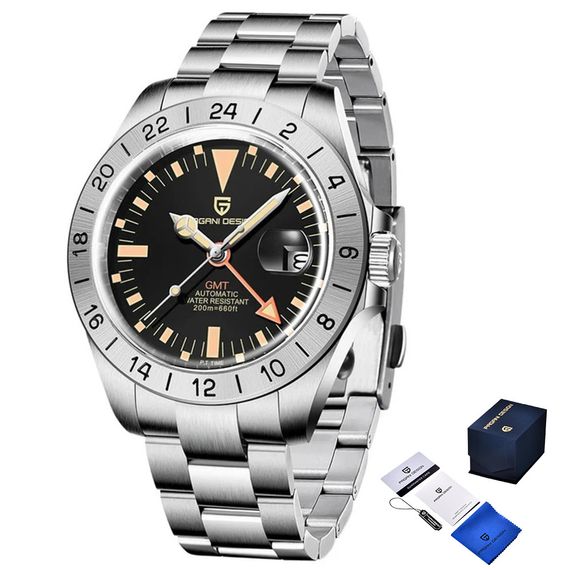 Годинник P2agani Design PD-1693 Silver-Black-Orange