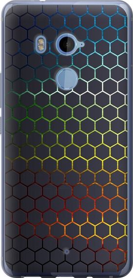 Чехол на HTC U11 Plus Переливающиеся соты "498u-1363-17620"