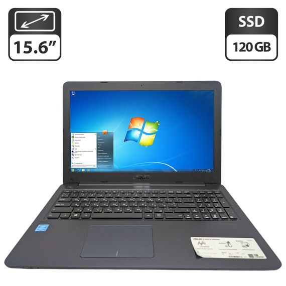 Ноутбук Asus E502S Black / 15.6" (1366x768) TN / Intel Pentium N3700 (4 ядра по 1.6 - 2.4 GHz) / 4 GB DDR3 / 120 GB SSD / Intel HD Graphics / WebCam б/у