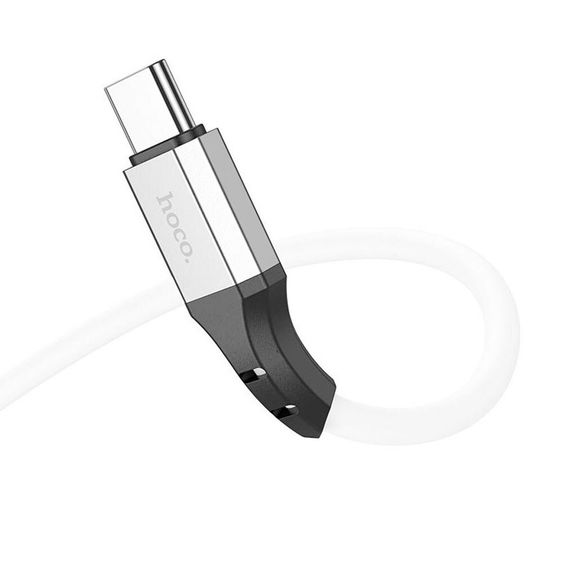 Кабель Hoco X86 silicone, C-Type C, 60W, White, довжина 1м, BOX | Зображення 1