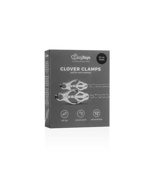 Затискачі на соски з ланцюжком Easytoys, металеві, срібні, 49 см sexstyle | Зображення 2