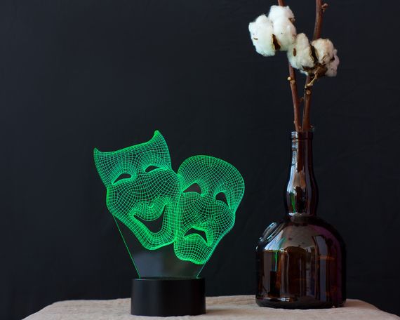 3D светильник ночник с пультом "Маски "   3DTOYSLAMP