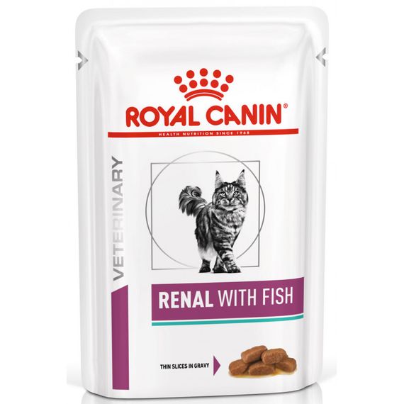 Корм Royal Canin Renal Feline Fish Pouches влажный для котов с заболеваниями почек 85 гр