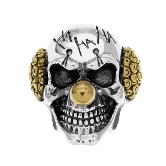 Чоловіча каблучка з черепом злого клоуна, панк-рок стиль з фільму "ВОНО", сріблясто-золотиста, 20.5 розмір
