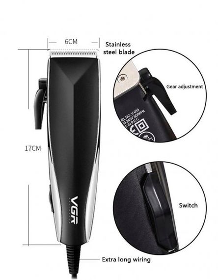 Професійна машинка для стрижки волосся від мережі VGR V-033 USB Pro, 9 Вт з насадками 3-12 мм і ножицями в комплекті | Зображення 4