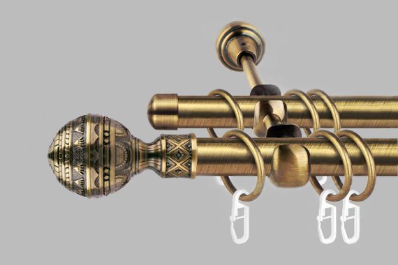 Карниз для штор дворядний металевий 19 мм, АРАБЕСКА (комплект) 240 см