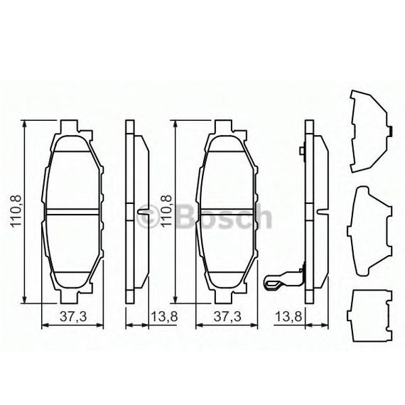 Тормозные колодки Bosch дисковые задние SUBARU Forester/Legacy/Impreza/Outback "R "0 0986494444 | Зображення 1
