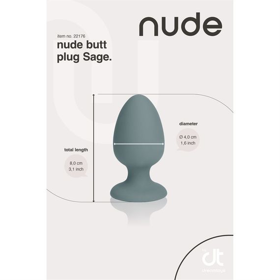 Анальна пробка Dream Toys Nude сіра, 8 х 4 см Sex Aura | Зображення 5