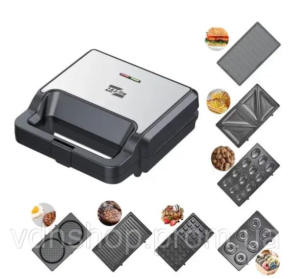 Вафельница 7в1 2200 Вт Zepline ZP-811 Мультимейкер со съемными пластинами | Зображення 1